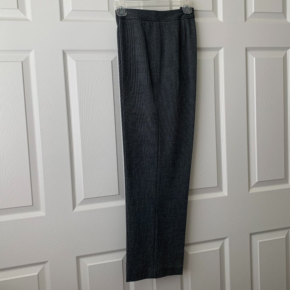 PETITE - Twill Straight Leg Pant - Black and Cream